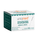 Agulha acupuntura esteril em aco inox 0,18x8MM cx com 1000 Uniqmed